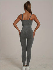 Sporty Round Neck Cami Jumpsuit Sleeveless