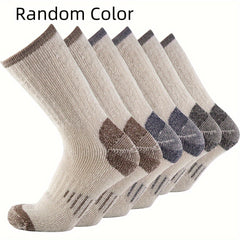 3-pack Men's Warm Crew Socks for Winter Outdoor Activities