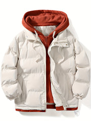 Men's 2 In 1 Casual Outdoor Sports Zip Padded Hooded Jacket