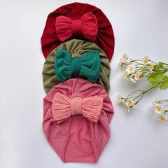 Soft Elastic Bowknot Turban for Baby Girls