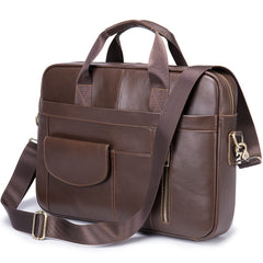 Men's Leather Briefcase Shoulder Bag Classic Large Capacity Crossbody Bags
