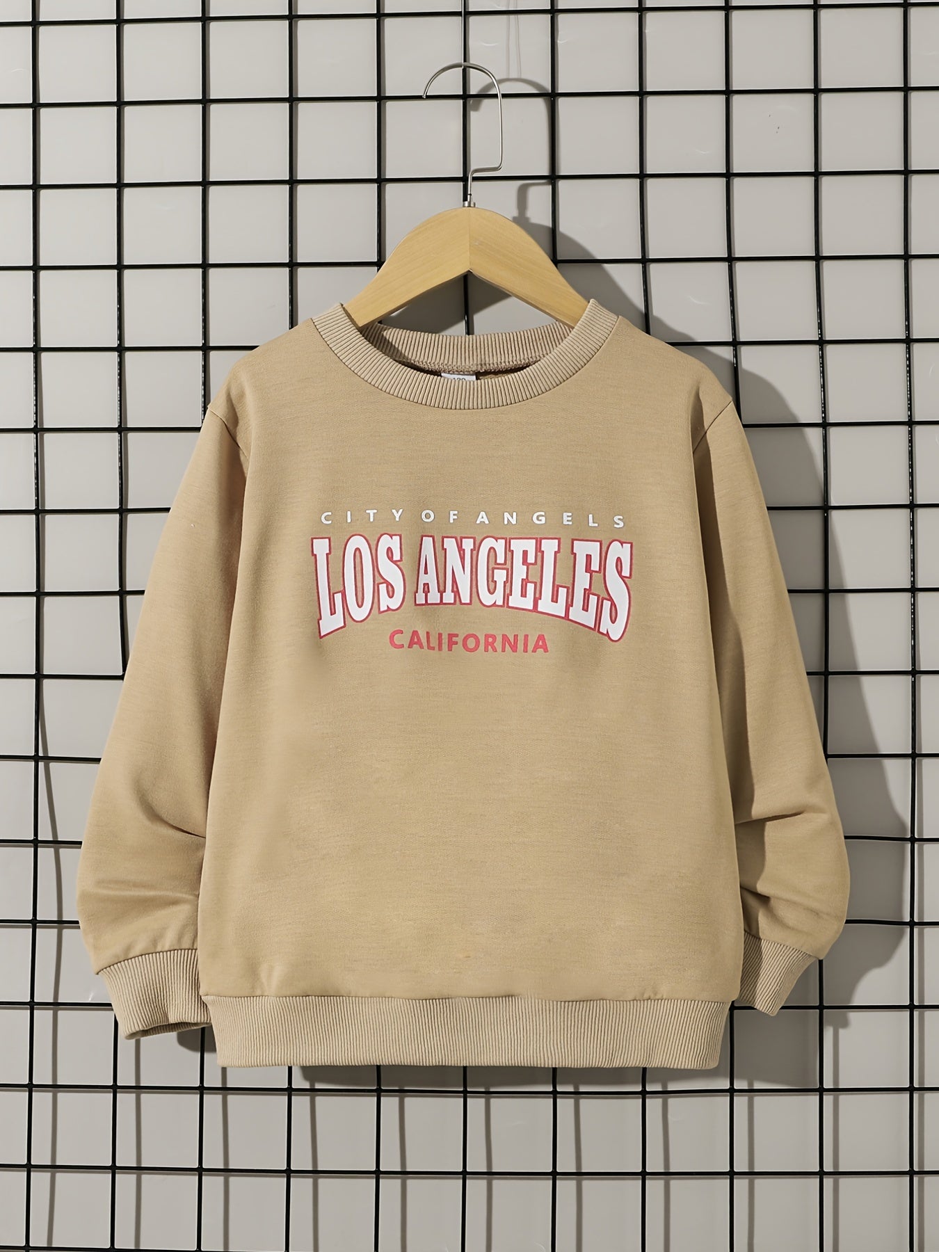 LOS ANGELES Boys Crew Neck Pullover Sweatshirt Long Sleeve Tops Kids Clothing