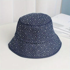 Rhinestone Decor Casual Bucket Hat - Adjustable Fisher