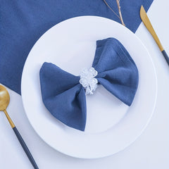 6pcs Embossed Cotton Square Napkins for Hotel & Restaurant Decoration