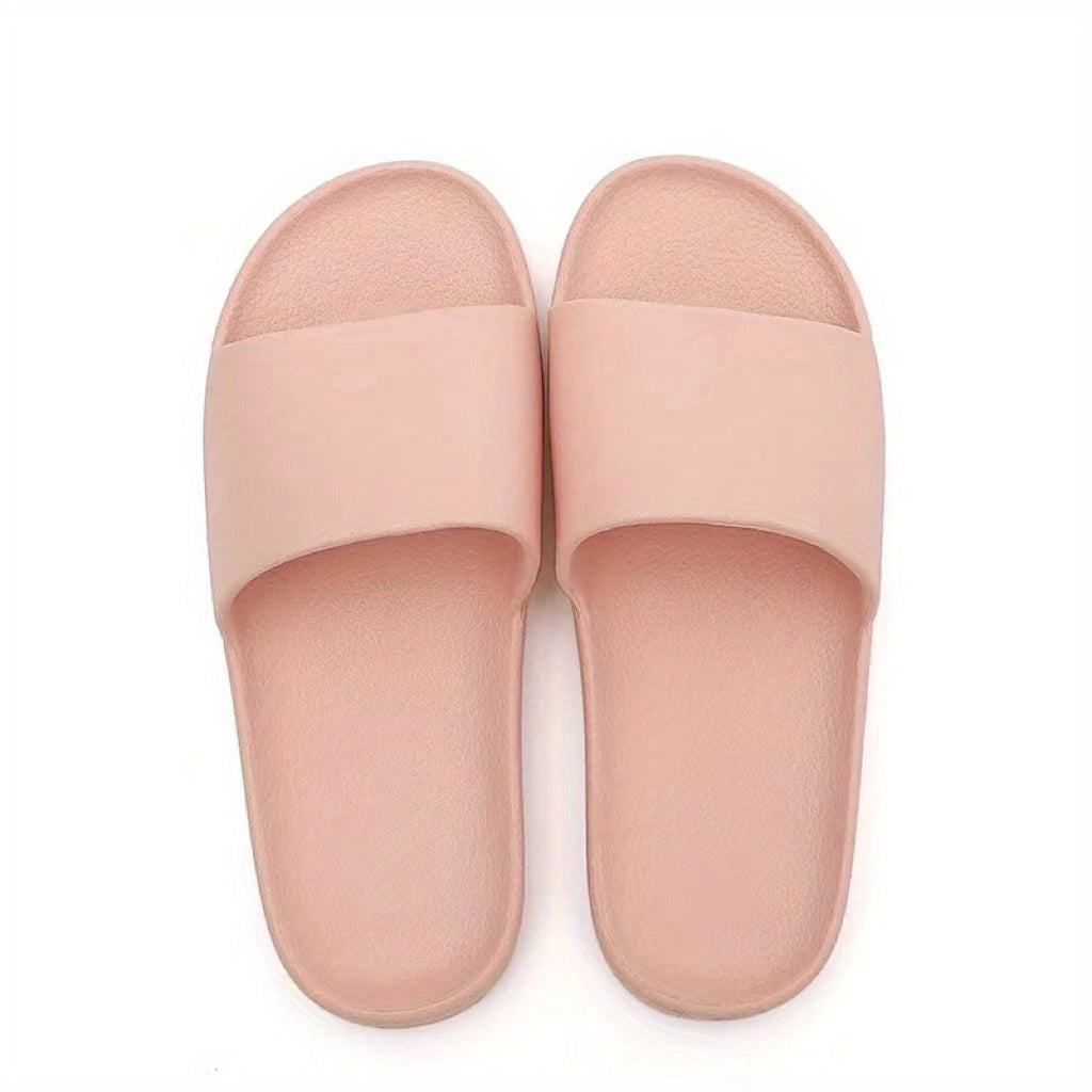 Women's Solid Flat Slippers Minimalist Non slip Bathroom Slide Sandals