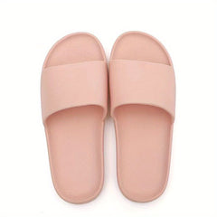 Women's Solid Flat Slippers Minimalist Non slip Bathroom Slide Sandals