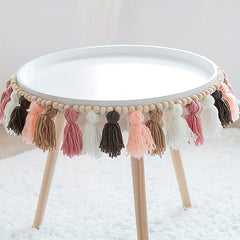 Boho Tassel Garland With Wooden Beads for Wall Decor