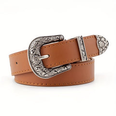Girls Retro Buckle Belt for Pants Jeans Skirt