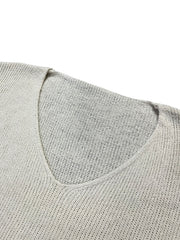 Casual V Neck Sweater Solid Long Sleeve Pullover