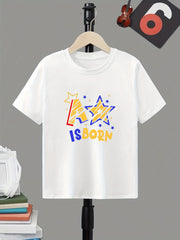 A Star Is Born Boy's Letter Print T shirt Active Short Sleeve Tee