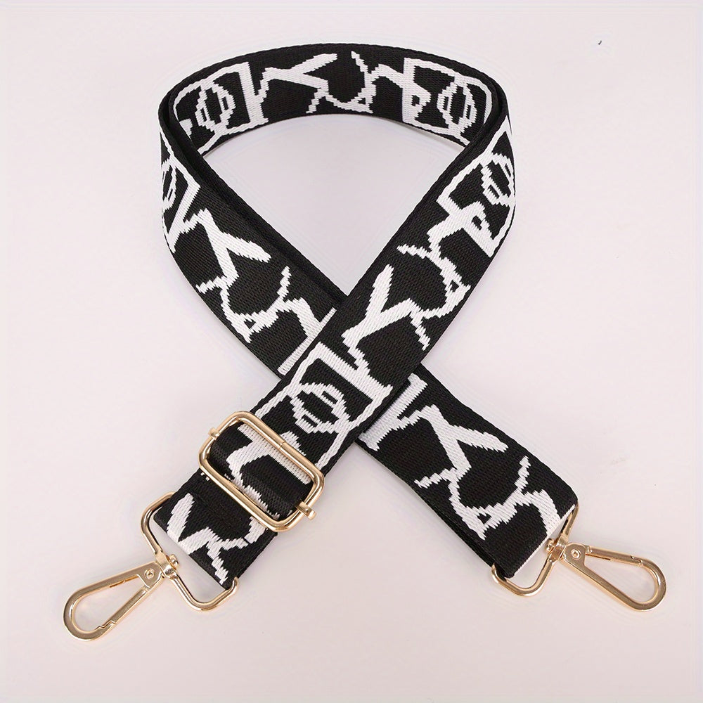 Letter Embroidery Wide Shoulder Strap for Crossbody Bag
