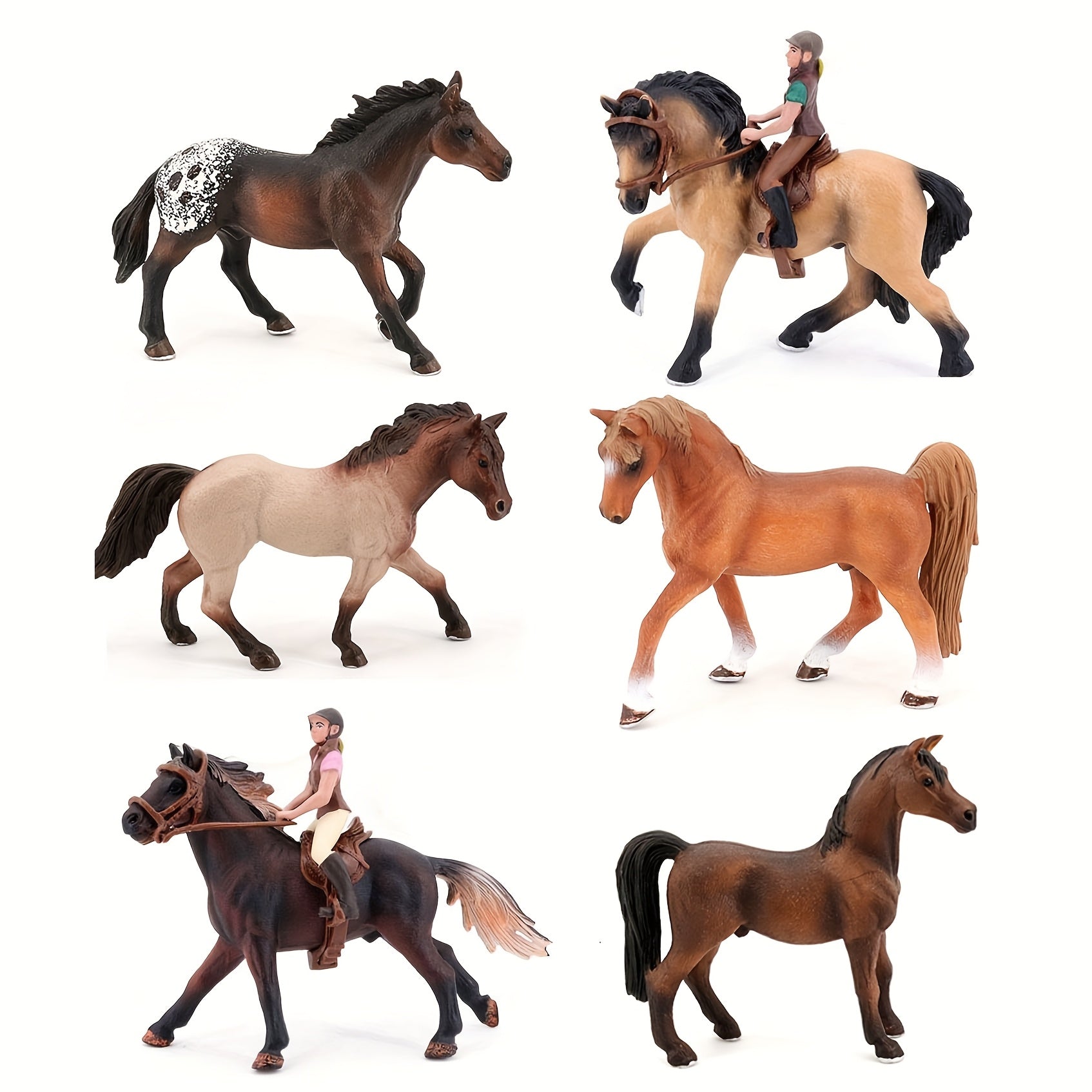 Animal Wildlife Model Set Horse Pony Chincoteague Pony Racing Jockey