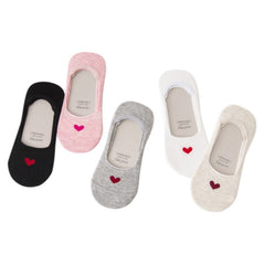 5 Pairs Women's No Show Low Socks Non Slip Flat Boat Line