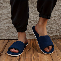 Men's Cozy Slip On Open Toe House Slippers