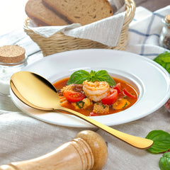 6 Piece Service Spoon Set Small Public Spoons Stainless Steel Modern Tableware