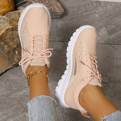 Solid Mesh Breathable Flying Woven Shoes Lightweight