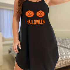 Halloween Pumpkin Print Nightdress Cami Sleep Dress