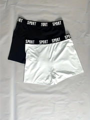 2 Packs Letter Tape Shorts Casual Biker Shorts for Women