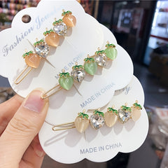 Crystal & Strawberry Hairpin Sweet Clip