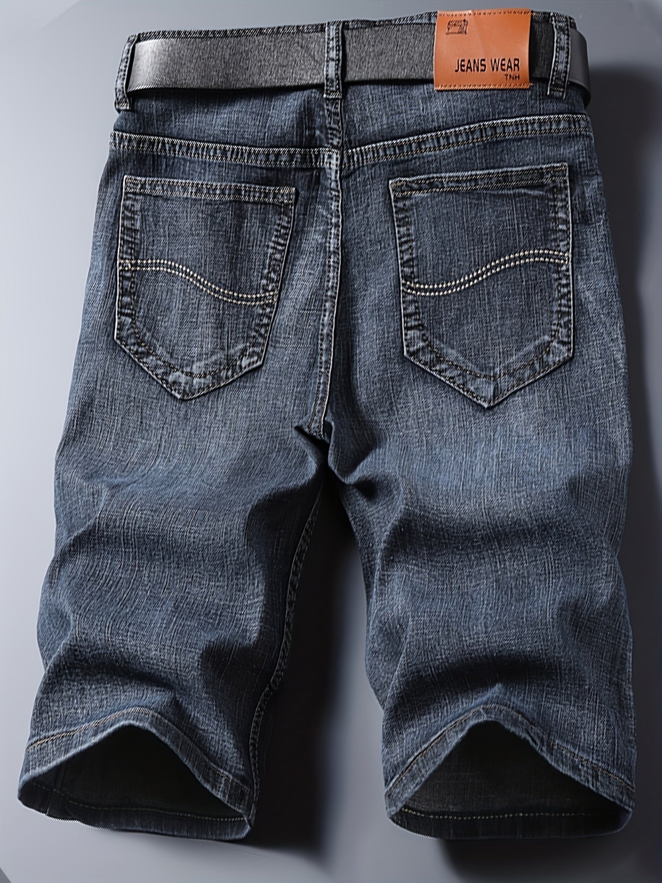 Men's Denim Shorts With Pockets Straight Regular Denim Shorts