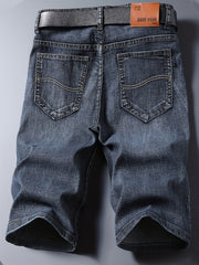 Men's Denim Shorts With Pockets Straight Regular Denim Shorts