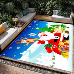 Christmas Carpet Waterproof Anti-Fouling Anti-Slip Washable Farmhouse Dwarf