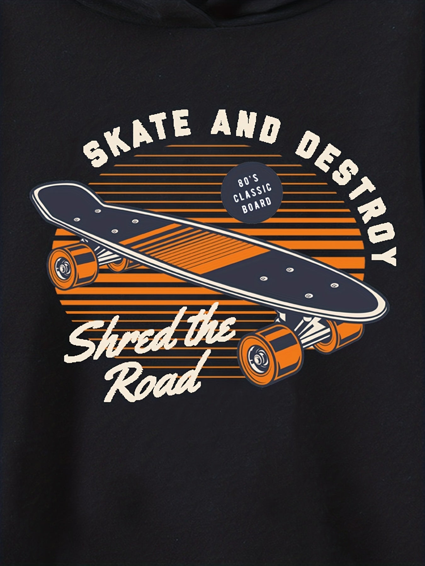 Skateboard Print Boys Hoodie Sweatshirt for Kids