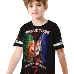 MEXICAN AMERICAN Boy's Casual Tees Short Sleeve Crew Neck T shirt