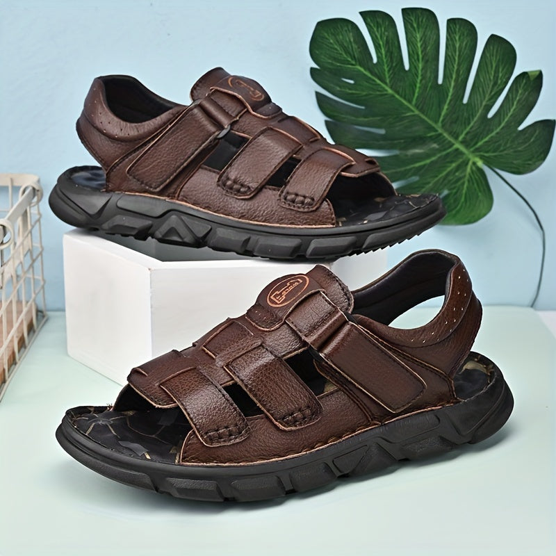 Men's Lightweight Open Toe Strap Sandals Soft Sole Anti-Skid Beach Sandals