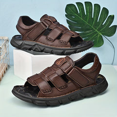 Men's Lightweight Open Toe Strap Sandals Soft Sole Anti-Skid Beach Sandals