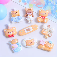 10pcs Mixed DIY Girl Bear Ice Cream Jewelry Hair Accessories