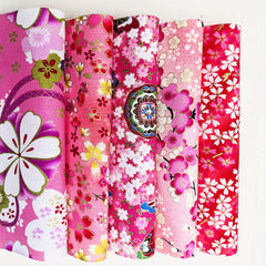 5pcs Japanese Print Cotton Quilting Fabric Bundle DIY Sewing Cloth Accessories