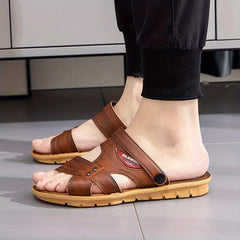 Men's Letter Print Sandals Lightweight Anti-skid Outdoor Beach Holiday Party