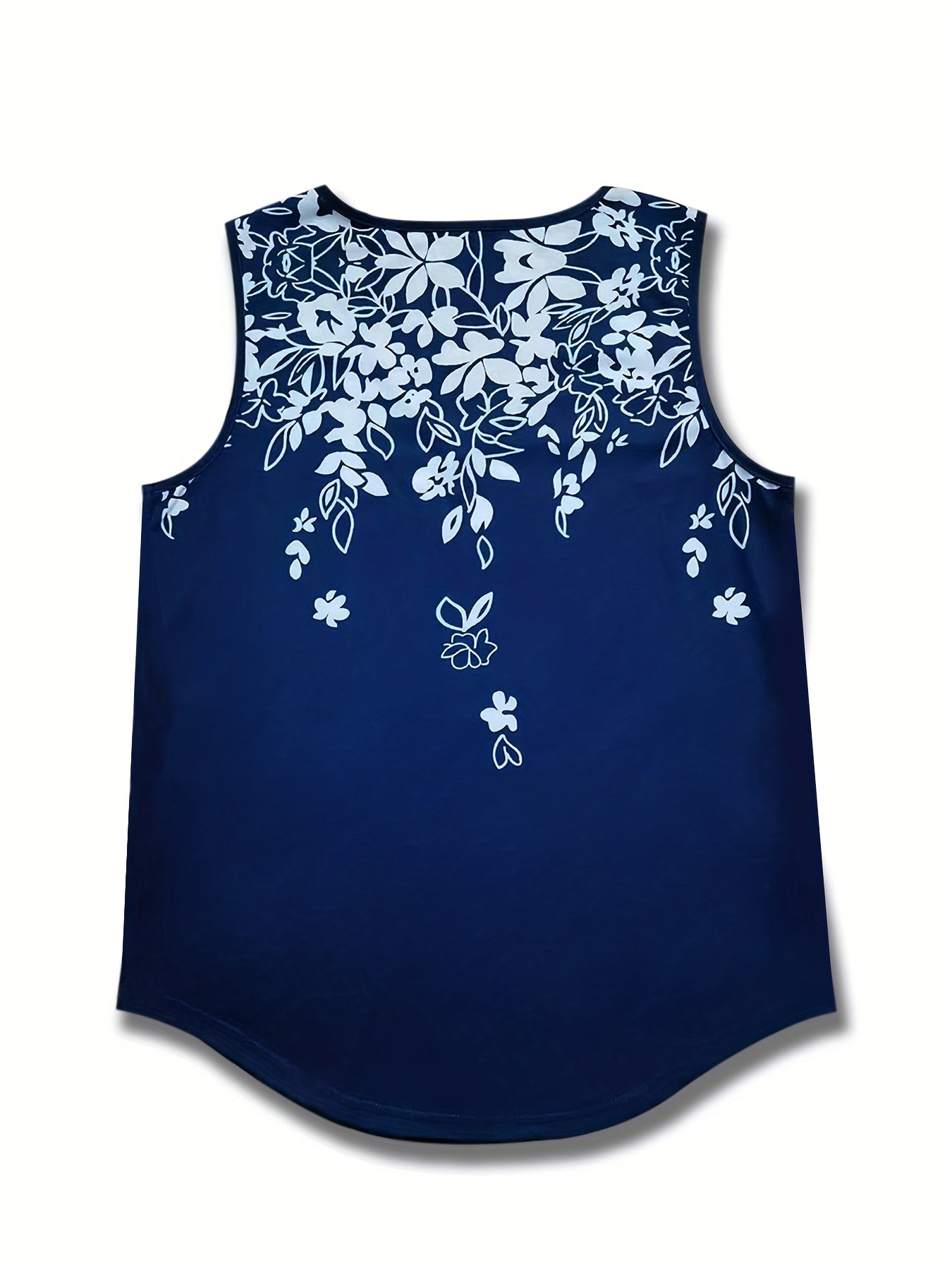 Floral Print Tank Top V Neck Sleeveless Summer Top