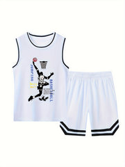 Youth Basketball Tank Top & Shorts Set for Summer Training