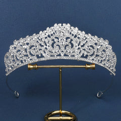 Crystal Princess Crown Golden Wedding Crown