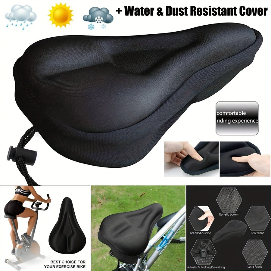 Gel Padded Comfort Bike Seat Cover for Men & Women - Pain-Free Ride