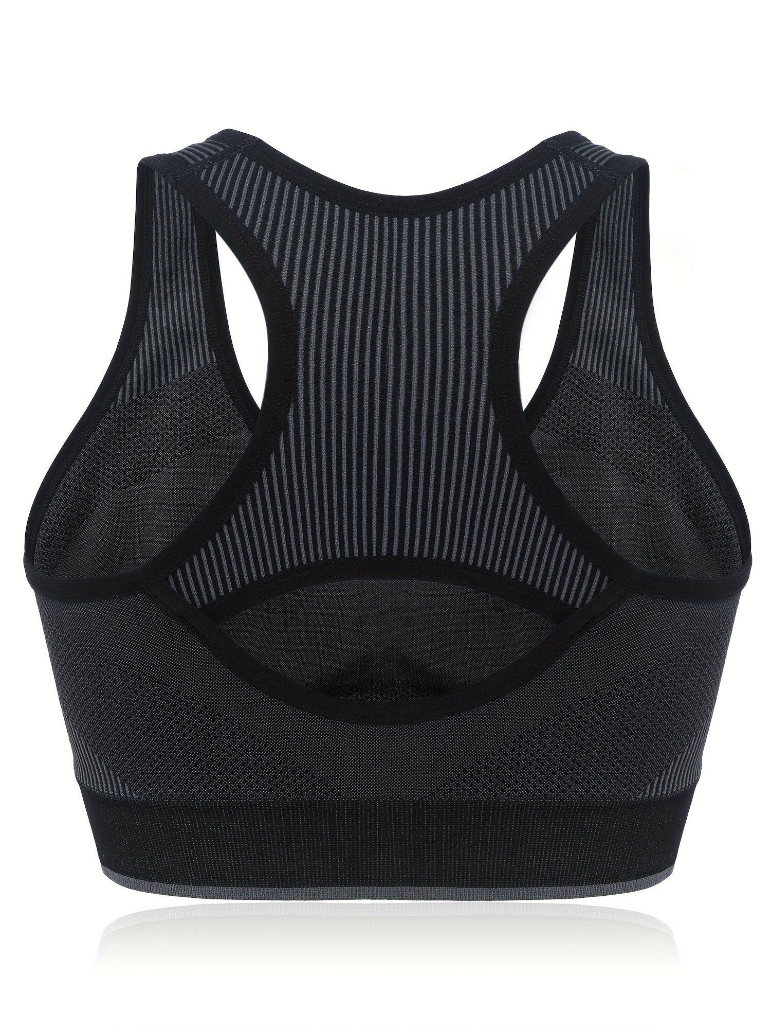 Sports Bra Women's Plus Striped Racer Back Workout Bra