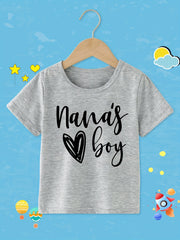 Toddler Boys T Shirts Slogan NANA S BOY Print Casual Novelty Tees