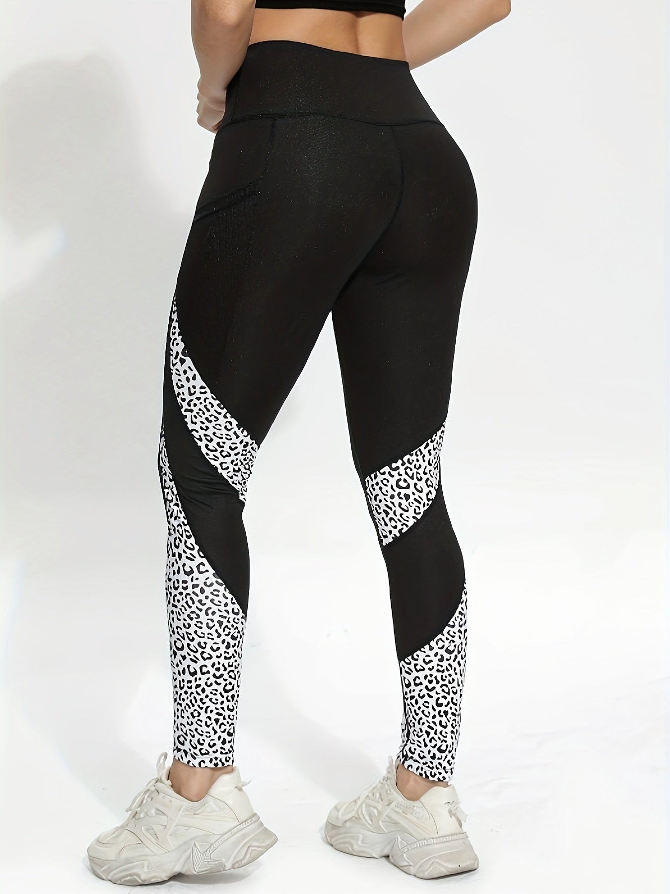 Leopard Print Slimming Yoga Pants High Stretch Slim Fit Workout