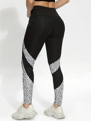 Leopard Print Slimming Yoga Pants High Stretch Slim Fit Workout