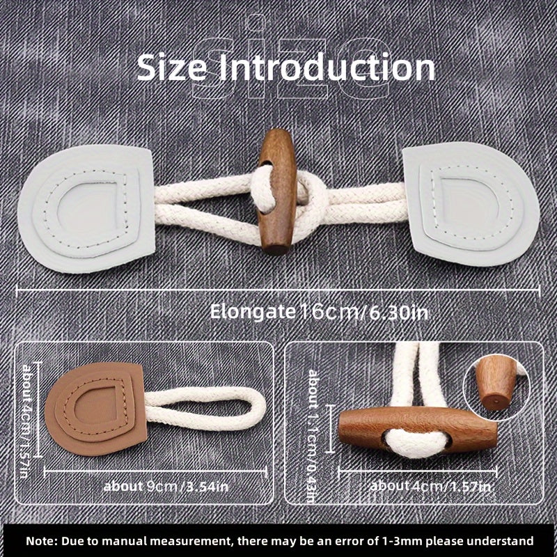 5 Sets Cow Horn Buttons Woolen Coat Windbreaker Sweater Buckle