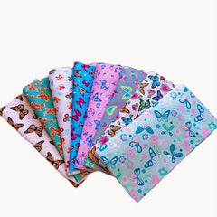 8pcs Colorful Butterfly Theme Fabric Fat Quarter DIY Sewing Supplies