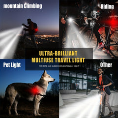 Bike Lights Set Front Rear LED Lamps IPX6 Rechargeable Back Light