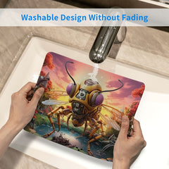 Fly Head Pattern Square Mouse Pad 20x24cm Rubber Border Slide Mouse Pad