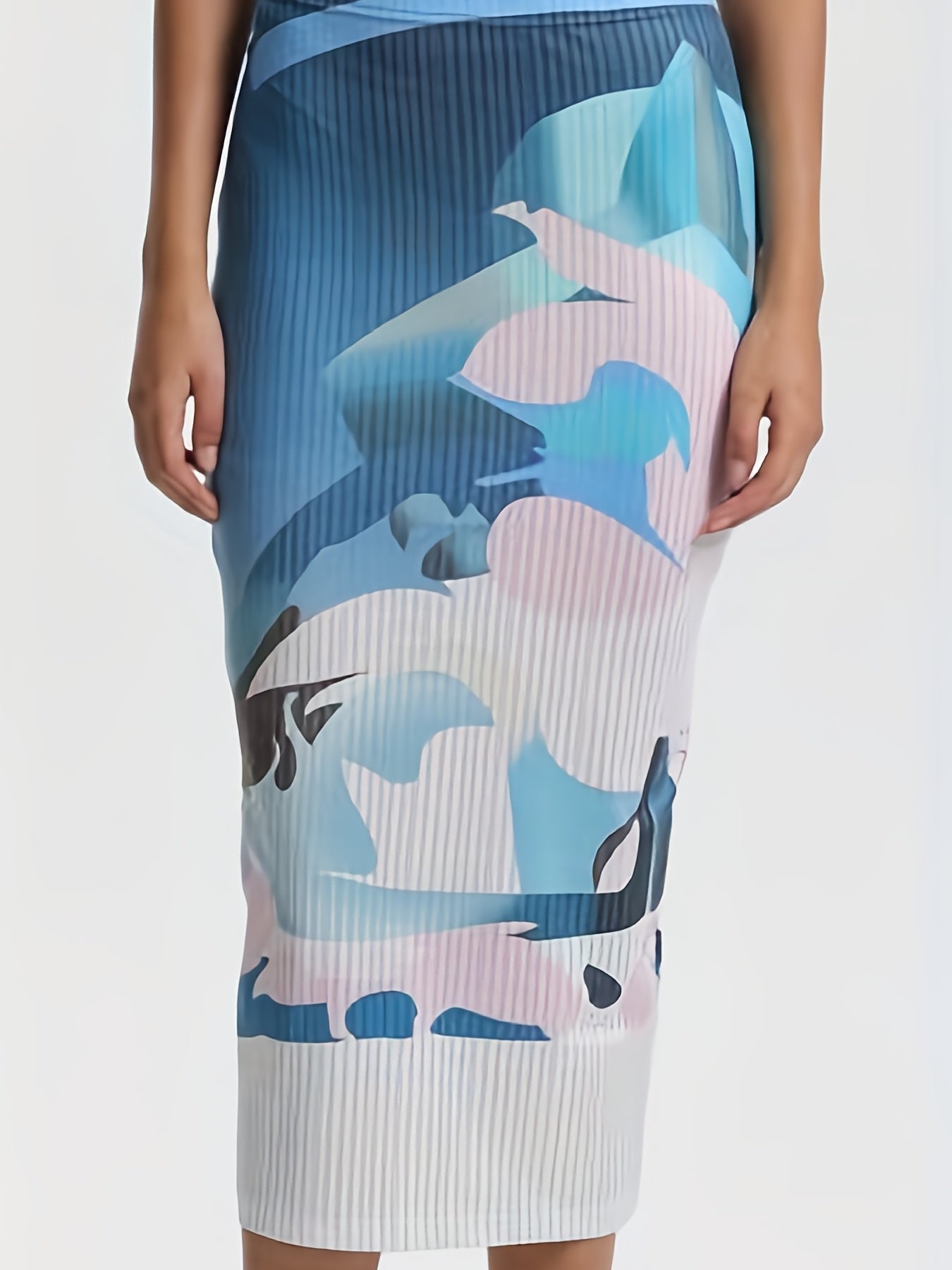 Abstract Print Slim Skirt Casual Every Skirt Women's Clothing