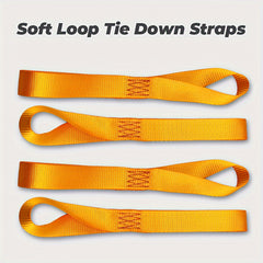 4pc Soft Loop Tie Down Straps for Motorcycle Scooter Dirt Bike Garden Equipment