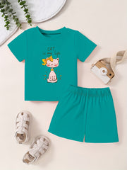 Toddler Cartoon Pattern 2pcs Summer Outfit