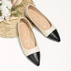 Women's Cap Toe Flats Soft Sole Slip On Shoes
