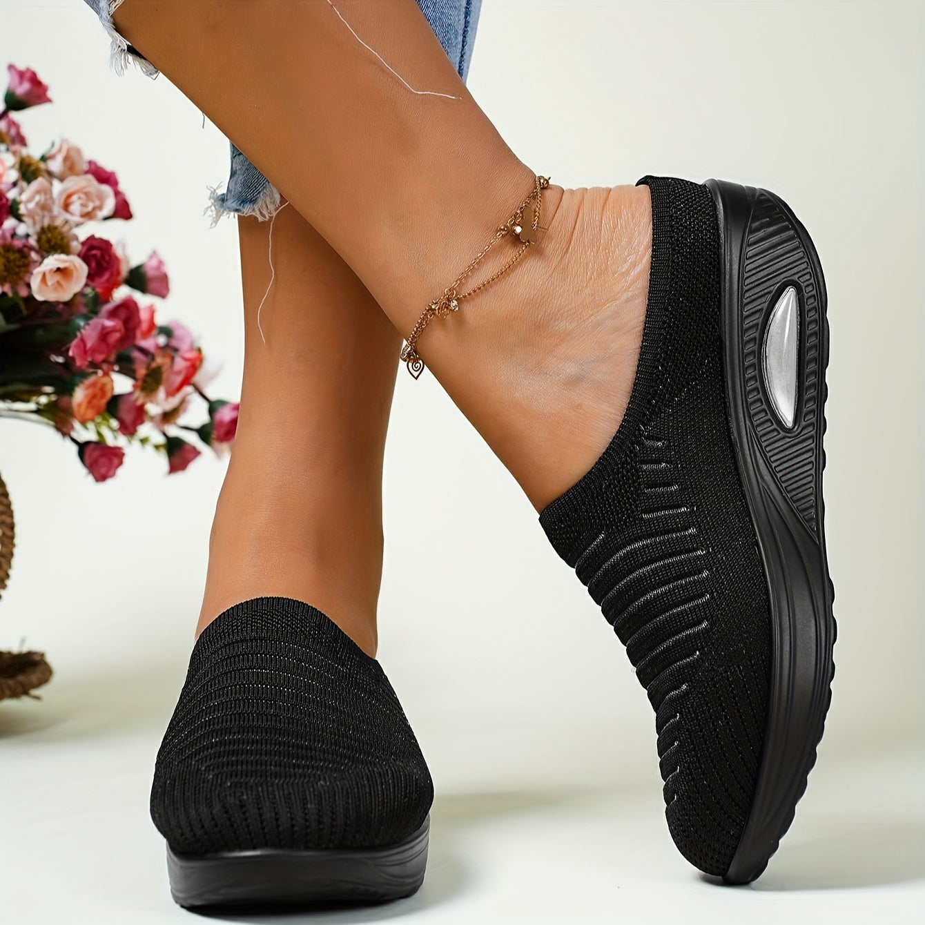 Mesh Breathable Non slip Air Cushion Slip On Shoes Lightweight Comfortable